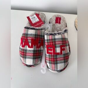 Wondershop Festive Plaid Slippers with Red Accents size 7/8